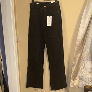 Zara Women’s Dark Gray Wide Leg Jeans